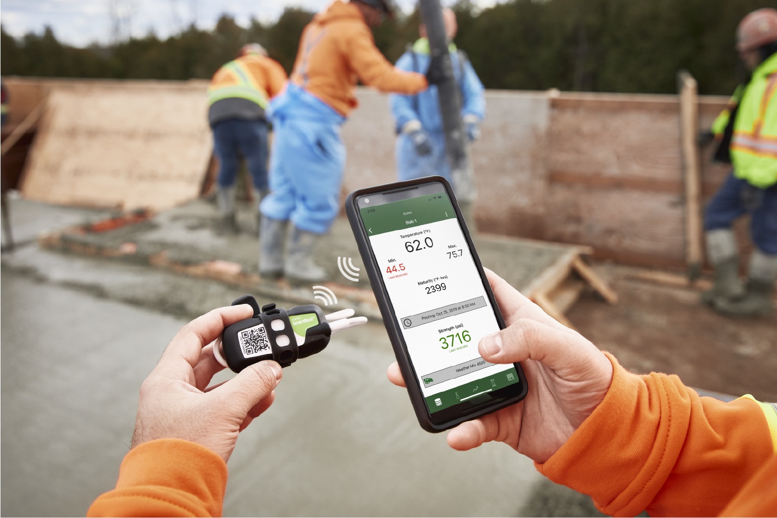 Concrete Temperature Monitoring with Wireless Sensors